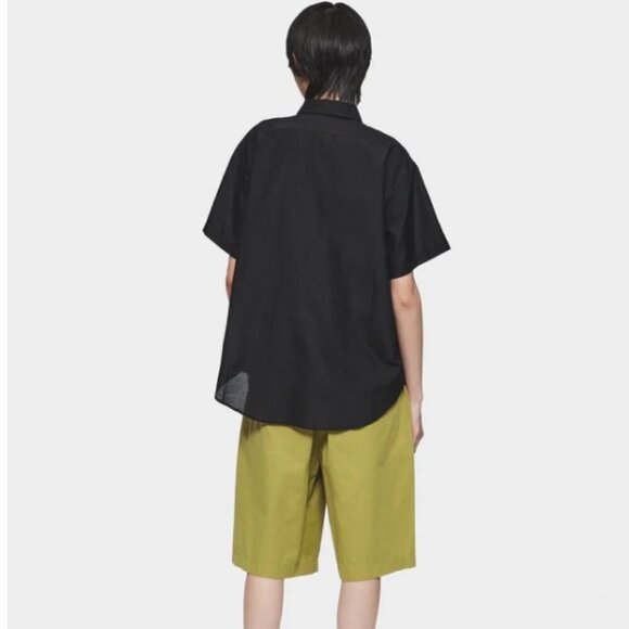 6397 No.6 Black Button Up Short Sleeve Cotton Silk Shirt - Picture 3 of 8